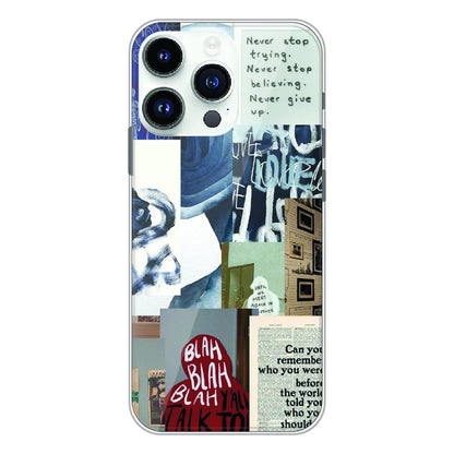 Blue Motivational Collage - Printed Silicone Case For Apple iPhone 12 Pro Max