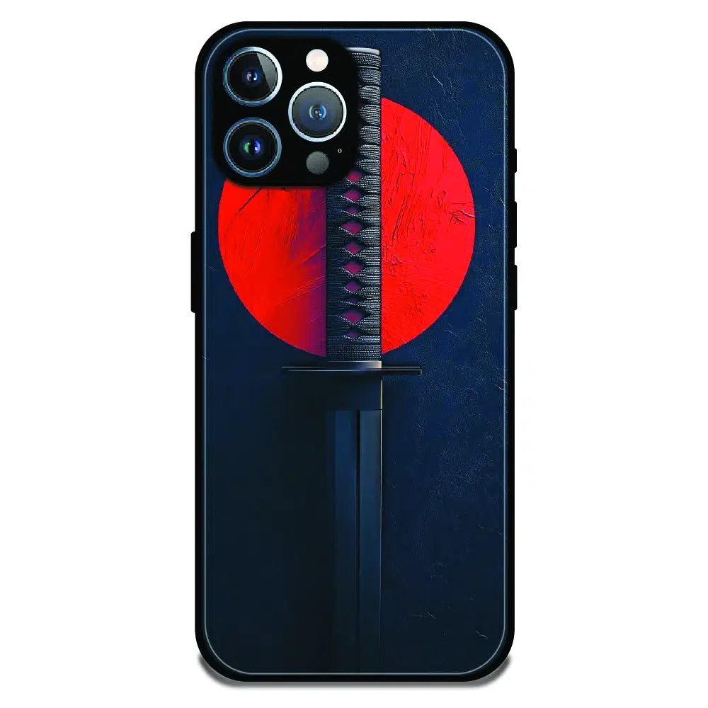 Katana Minimal Japanese Aesthetic - Glossy Metal Silicone Case For Apple iPhone 12 Pro Max
