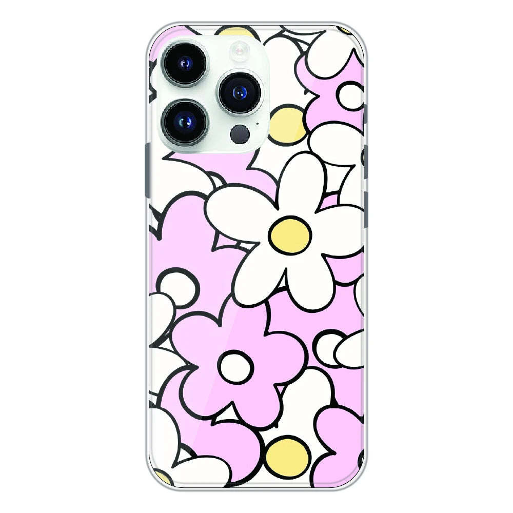 Pink Daisy Floral Pop - Printed Silicone Case For Apple iPhone 12 Pro Max