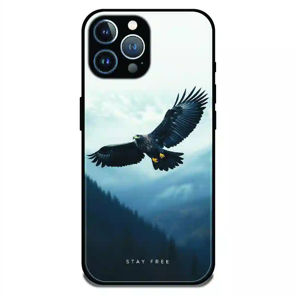 Stay Free Eagle Flight - Glossy Metal Silicone Case For Apple iPhone 12 Pro Max