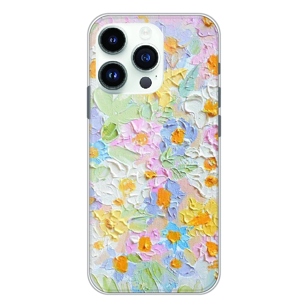 Pastel Floral Oil Paint - Printed Silicone Case For Apple iPhone 12 Pro Max
