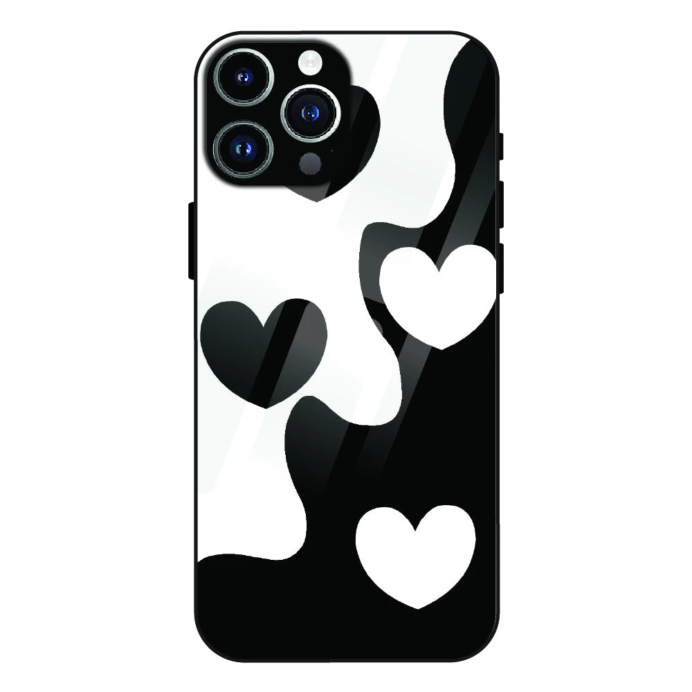 Monochrome Heart Flow - Glass Case For Apple iPhone 12 Pro Max