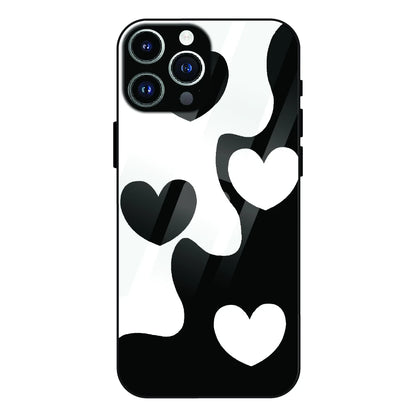 Monochrome Heart Flow - Glass Case For Apple iPhone 12 Pro Max