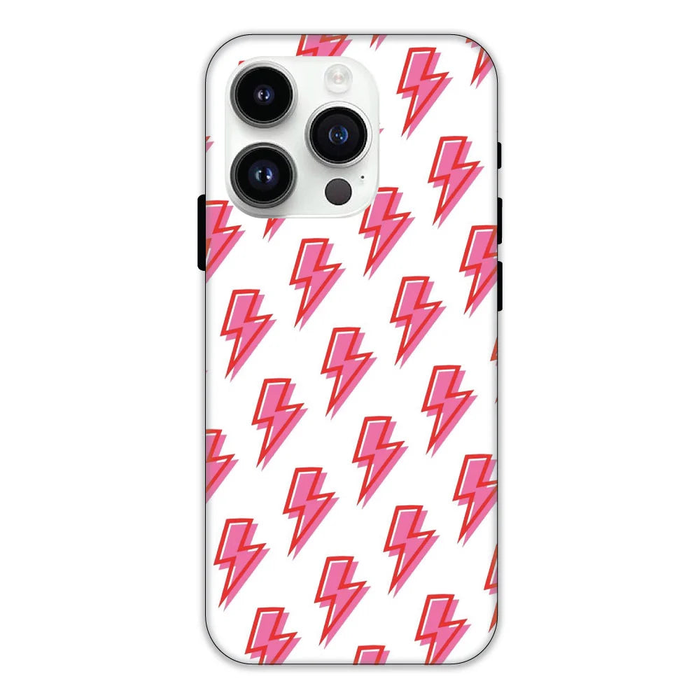 Pink Lightning Bolts Hard Case Apple iPhone 12 Pro Max Models