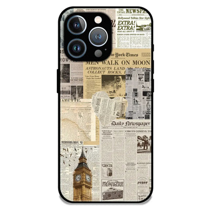 Vintage Newspaper Collage - Glossy Metal Silicone Case For Apple iPhone 12 Pro Max
