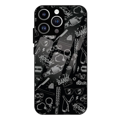 Black Graphic Street Art - Glass Case For Apple iPhone 12 Pro Max