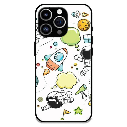 Cute Rocket & Galaxy - Glossy Metal Silicone Case For Apple iPhone 12 Pro Max