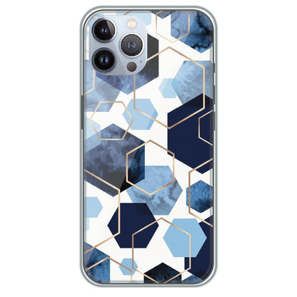 Blue Hex Mosaic - Printed Silicone Case for Apple iPhone 12 Pro Max