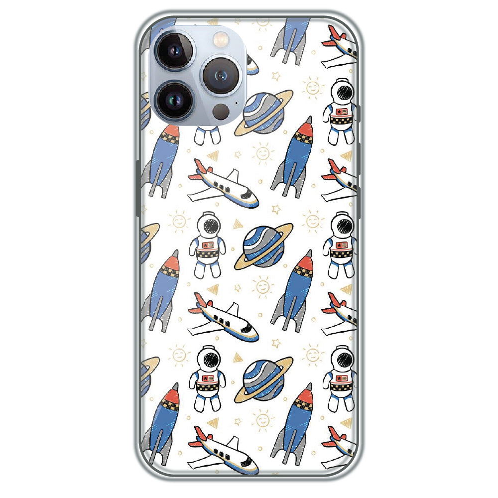 Doodle Space Explorer - Printed Silicone Case for Apple iPhone 12 Pro Max