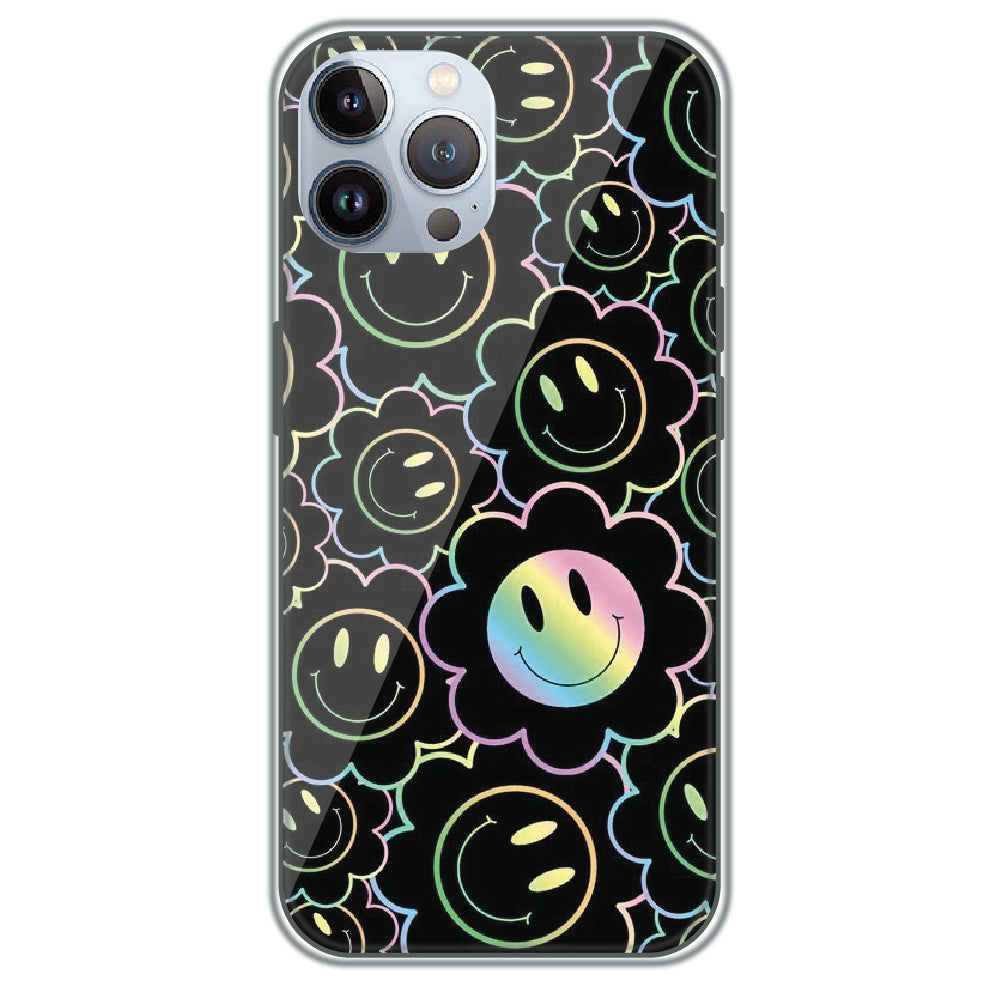 Holographic Smiley Bloom - Printed Silicone Case for Apple iPhone 12 Pro Max