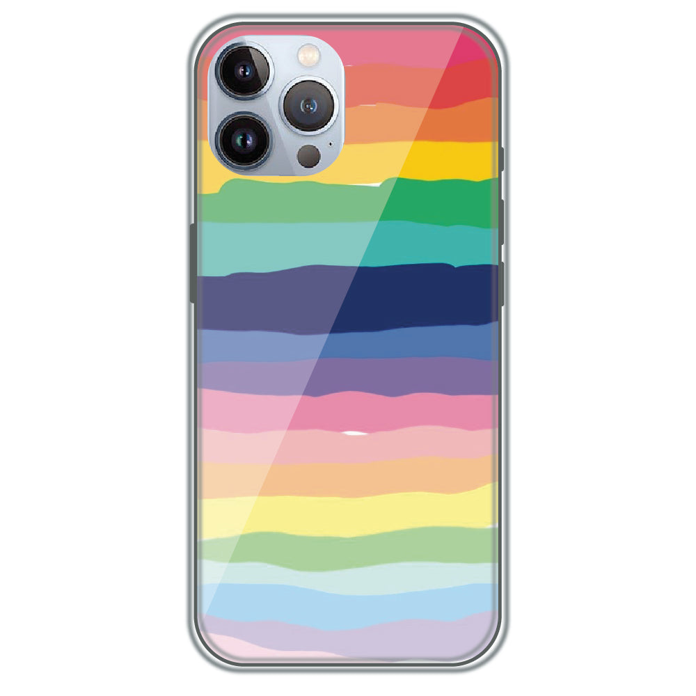 Rainbow Stripes - Printed Silicone Case for Apple iPhone 12 Pro Max