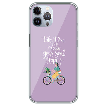 Soul Happy Quote - Printed Silicone Case for Apple iPhone 12 Pro Max
