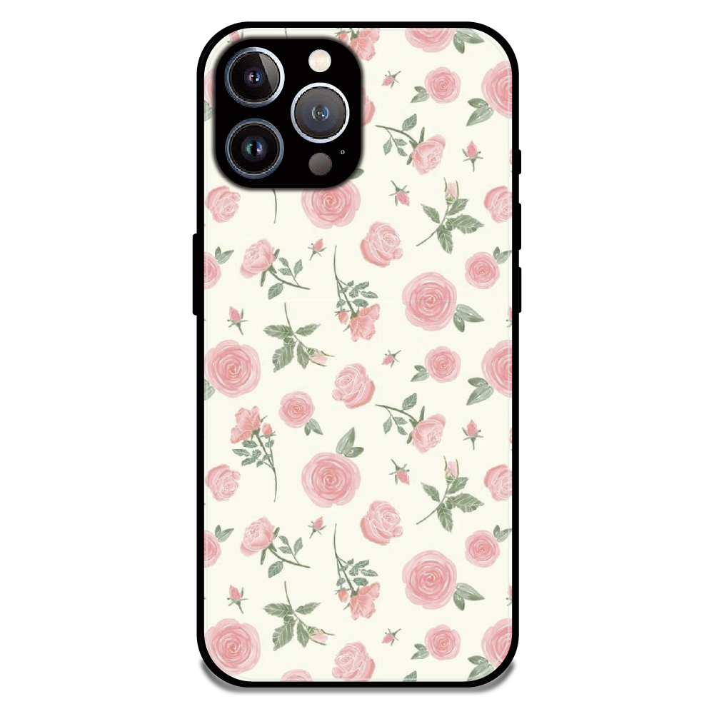 Soft Pink Rose Bloom - Glossy Metal Silicone Case For Apple iPhone 12 Pro Max