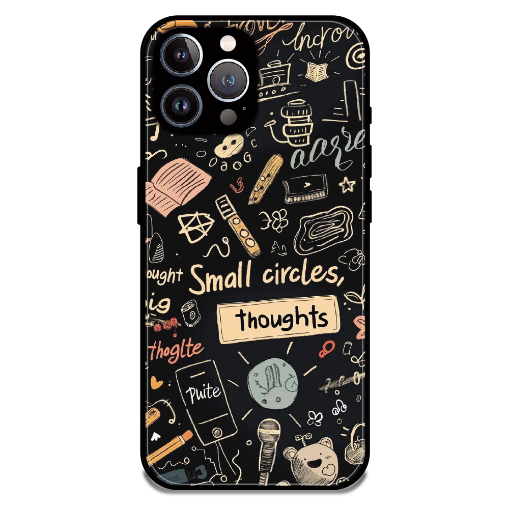 Thought Doodle Noir - Glossy Metal Silicone Case For Apple iPhone 12 Pro Max
