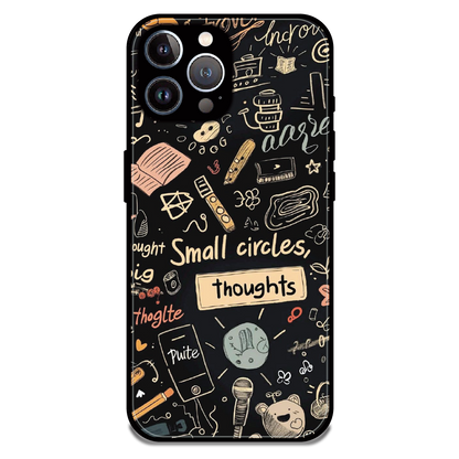 Thought Doodle Noir - Glossy Metal Silicone Case For Apple iPhone 12 Pro Max