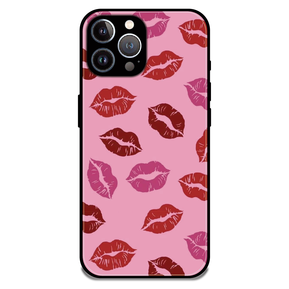 Pink Lips Pop Art Pattern - Glossy Metal Silicone Case For Apple iPhone 12 Pro Max