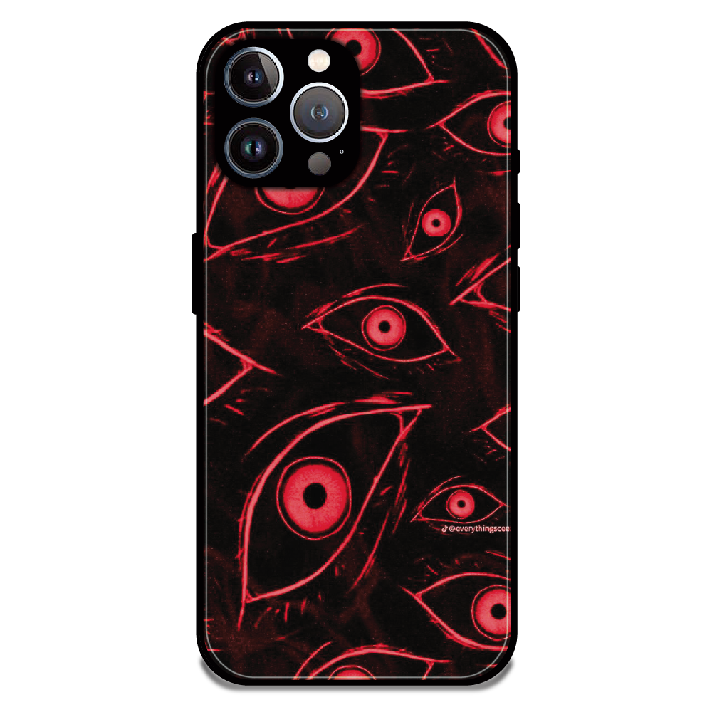 Crimson Eyes Chaos - Glossy Metal Silicone Case For Apple iPhone 12 Pro Max