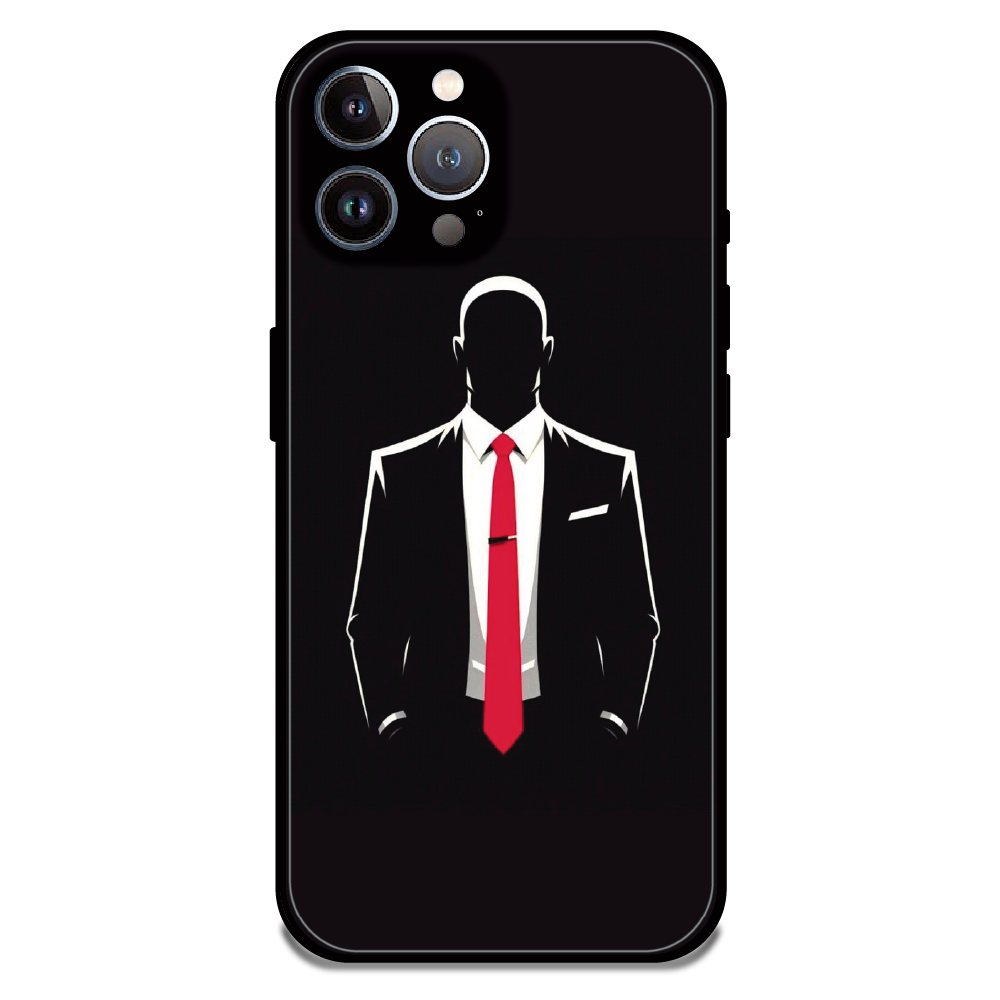 Red Tie Silhouette - Glossy Metal Silicone Case For Apple iPhone 12 Pro Max