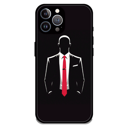 Red Tie Silhouette - Glossy Metal Silicone Case For Apple iPhone 12 Pro Max