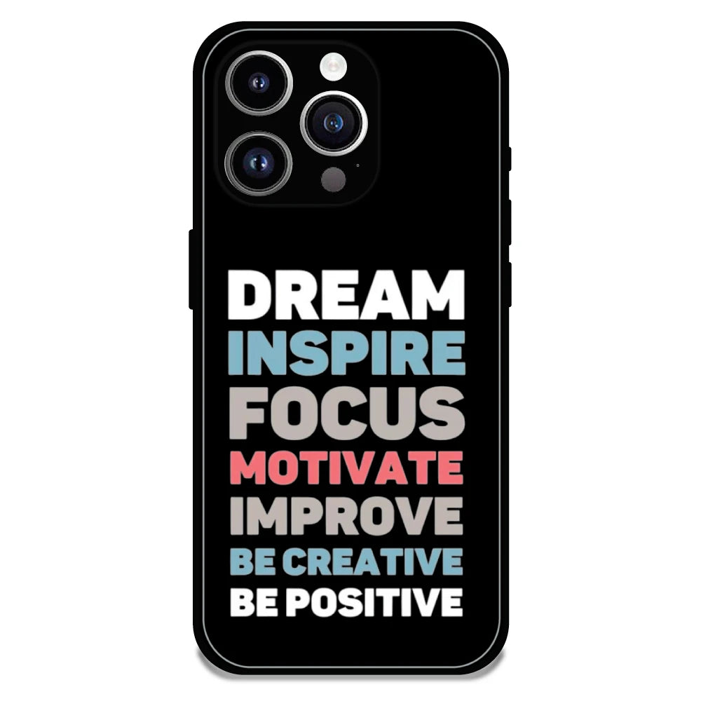 Dream Inspire Focus Typography - Glossy Metal Silicone Case For Apple iPhone 12 Pro Max
