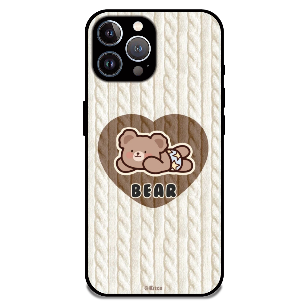Bear Heart - Glossy Metal Silicone Case For Apple iPhone 12 Pro Max