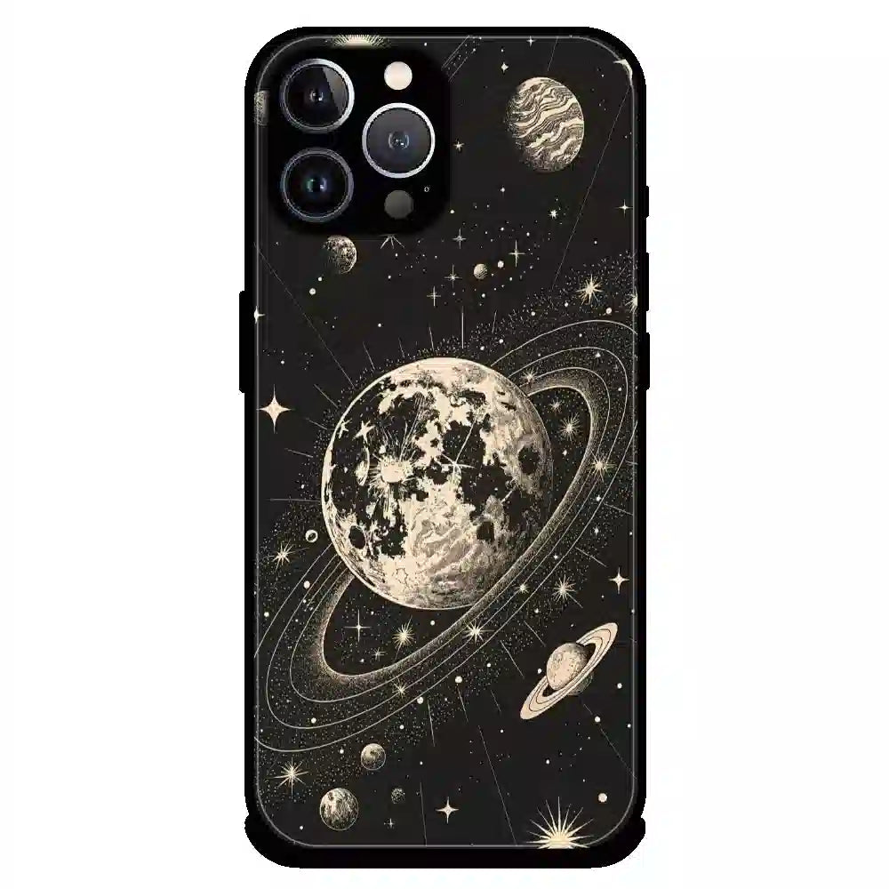 Celestial Planet Orbit - Glossy Metal Silicone Case For Apple iPhone 12 Pro Max