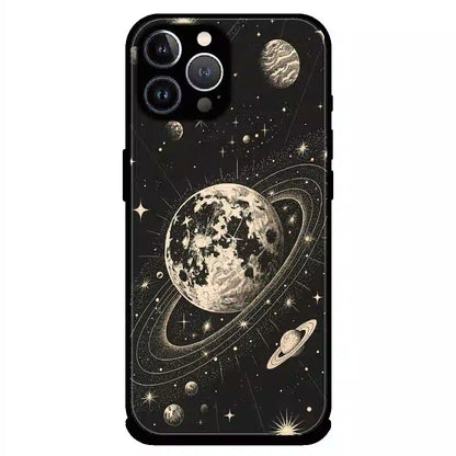 Celestial Planet Orbit - Glossy Metal Silicone Case For Apple iPhone 12 Pro Max