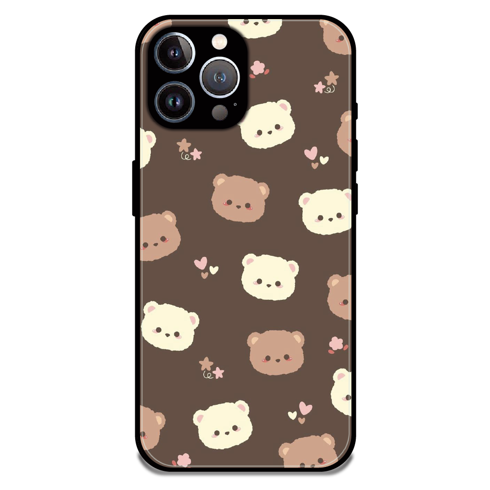 Cozy Bear Pattern - Glossy Metal Silicone Case For Apple iPhone 12 Pro Max
