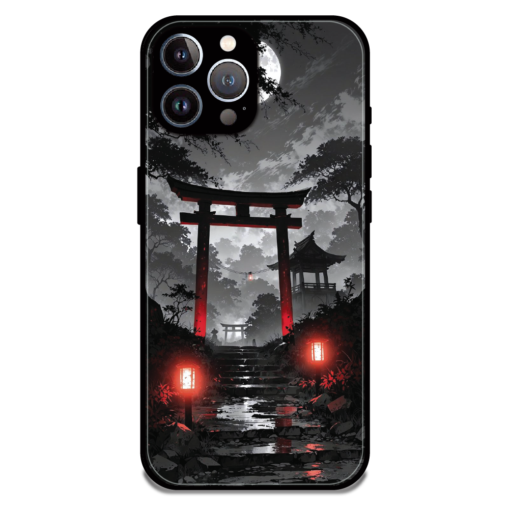 Midnight Torii Forest - Glossy Metal Silicone Case For Apple iPhone 12 Pro Max