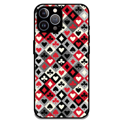 Classic Card Symbols - Glossy Metal Silicone Case For Apple iPhone 12 Pro Max