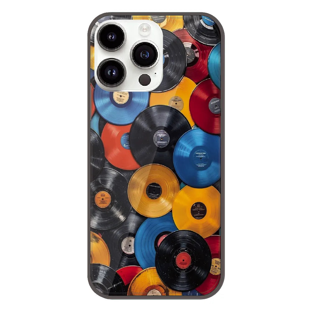 Retro Vinyl Record Pattern - Printed Silicone Case For Apple iPhone 12 Pro Max