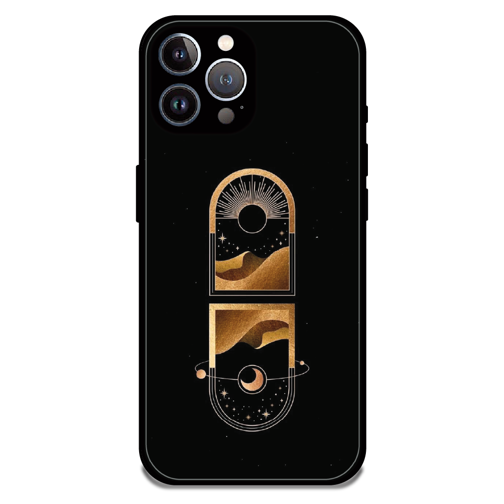 Golden Geometry - Glossy Metal Silicone Case For Apple iPhone 12 Pro Max