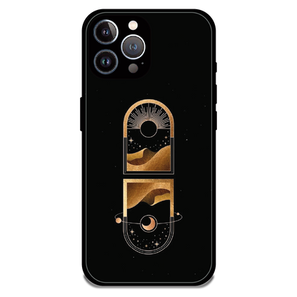 Golden Geometry - Glossy Metal Silicone Case For Apple iPhone 12 Pro Max