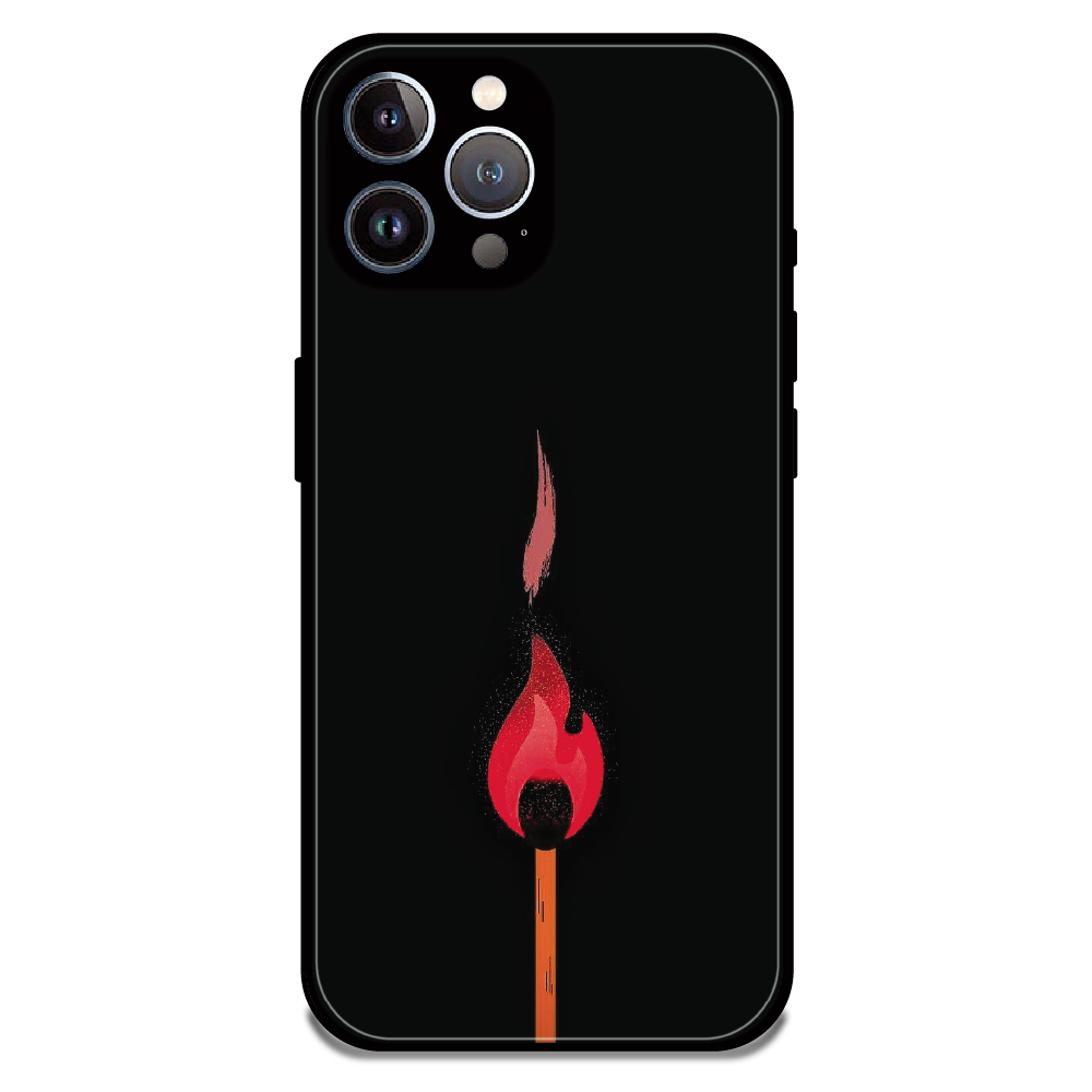 Burning Match - Glossy Metal Silicone Case For Apple iPhone 12 Pro Max
