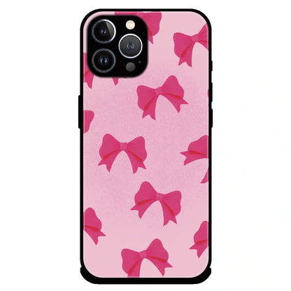 Pink Bow Aesthetic Pattern - Glossy Metal Silicone Case For Apple iPhone 12 Pro Max