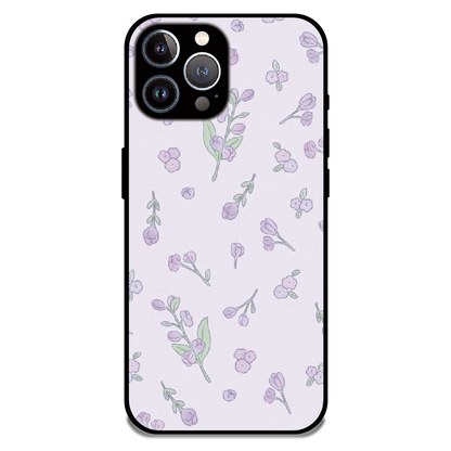Lavender Floral Ditsy - Glossy Metal Silicone Case For Apple iPhone 12 Pro Max