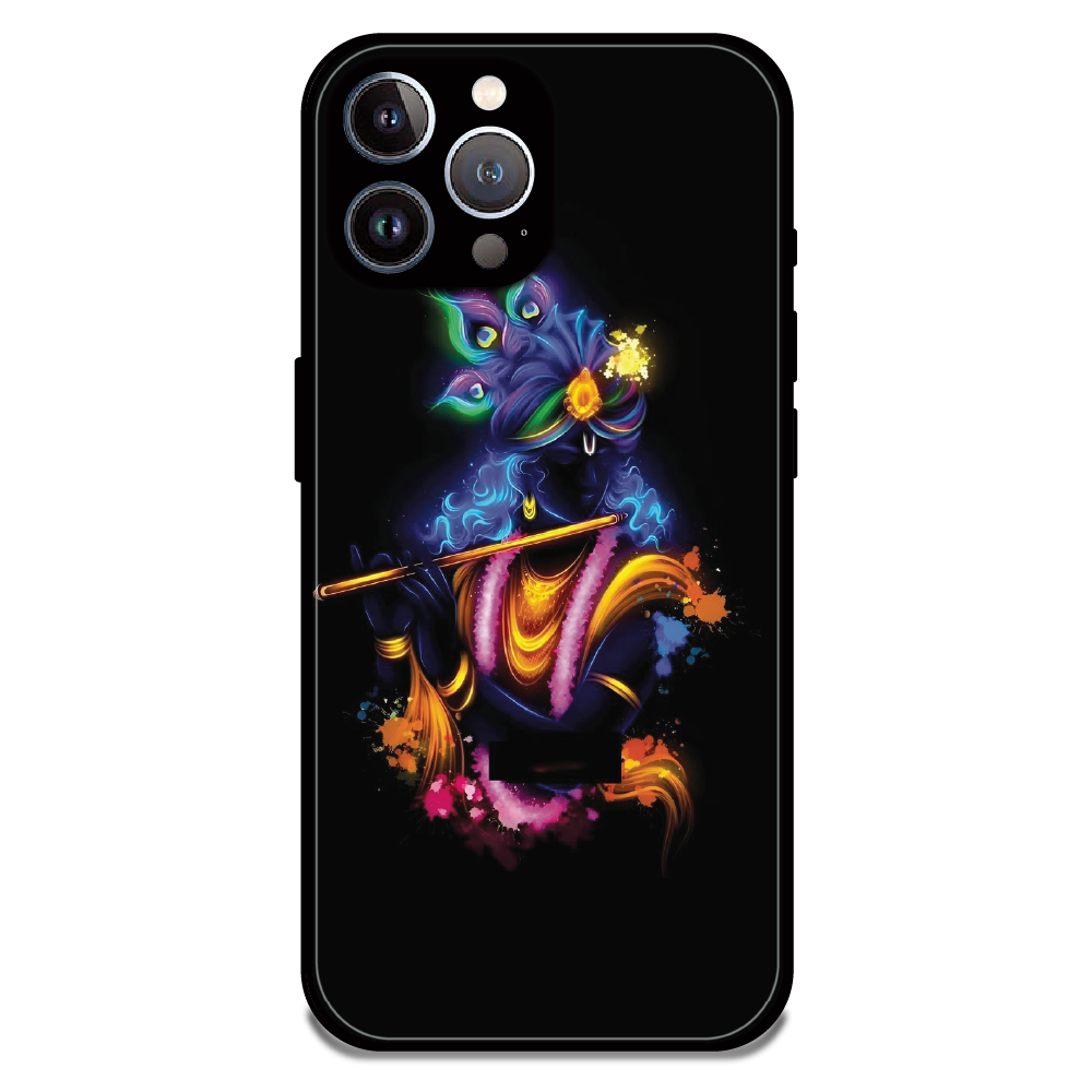 Abstract Krishna - Glossy Metal Silicone Case For Apple iPhone 12 Pro Max