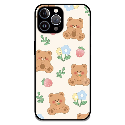 Cute Teddy Garden - Glossy Metal Silicone Case For Apple iPhone 12 Pro Max