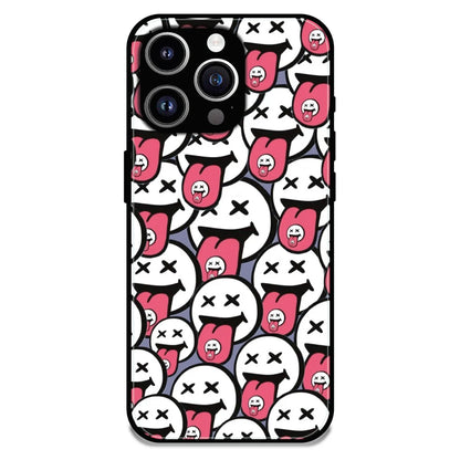 Funny Cartoon Faces - Glossy Metal Silicone Case For Apple iPhone 12 Pro Max