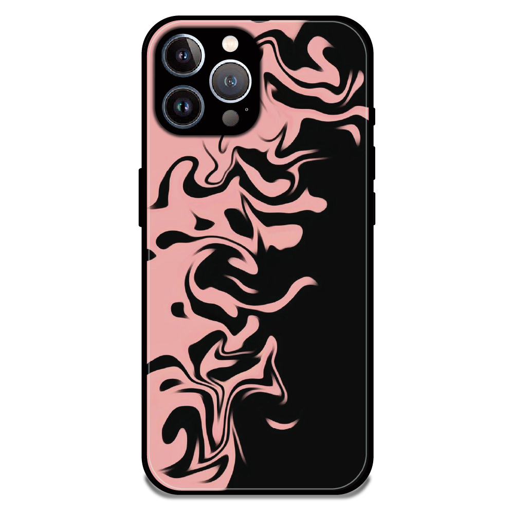 Blush Noir Marble - Glossy Metal Silicone Case For Apple iPhone 12 Pro Max