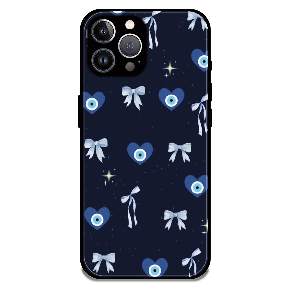 Evil Eye Bow Midnight - Glossy Metal Silicone Case For Apple iPhone 12 Pro Max