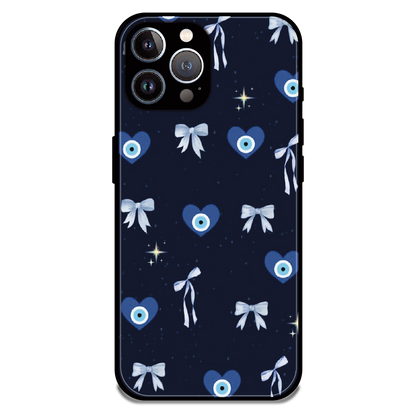 Evil Eye Bow Midnight - Glossy Metal Silicone Case For Apple iPhone 12 Pro Max