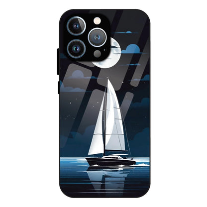Moonlight Sailboat - Glass Case For Apple iPhone 12 Pro