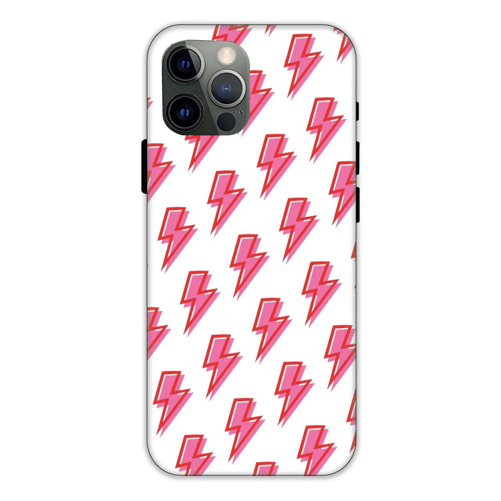 Pink Lightning Bolts Hard Case Apple iPhone 12 Pro Models