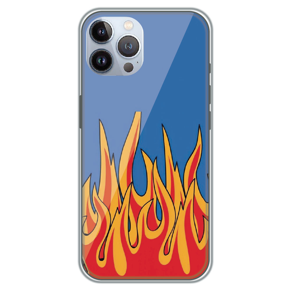 Blue Sky Flames - Printed Silicone Case for Apple iPhone 12 Pro