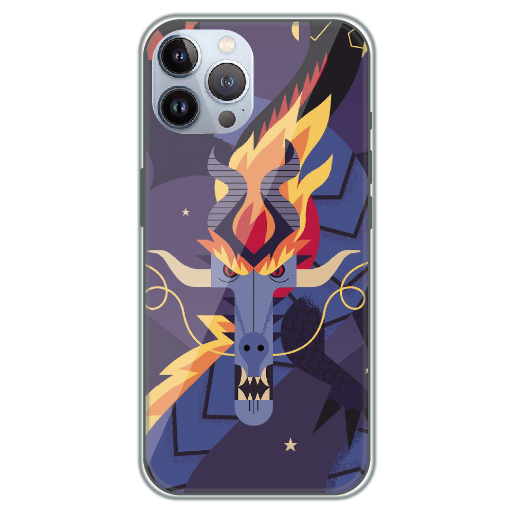Geometric Fire Dragon - Printed Silicone Case for Apple iPhone 12 Pro