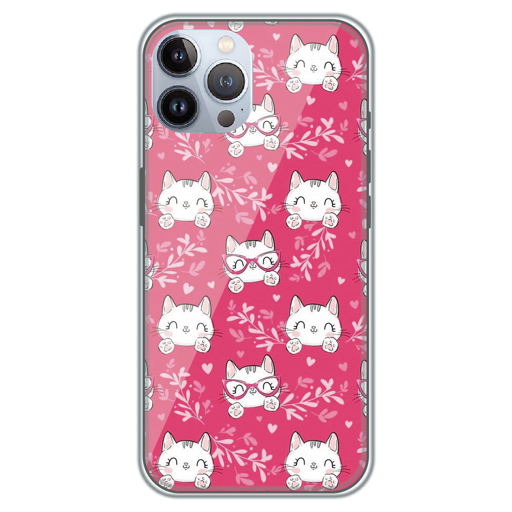 Kitty in Pink - Printed Silicone Case for Apple iPhone 12 Pro