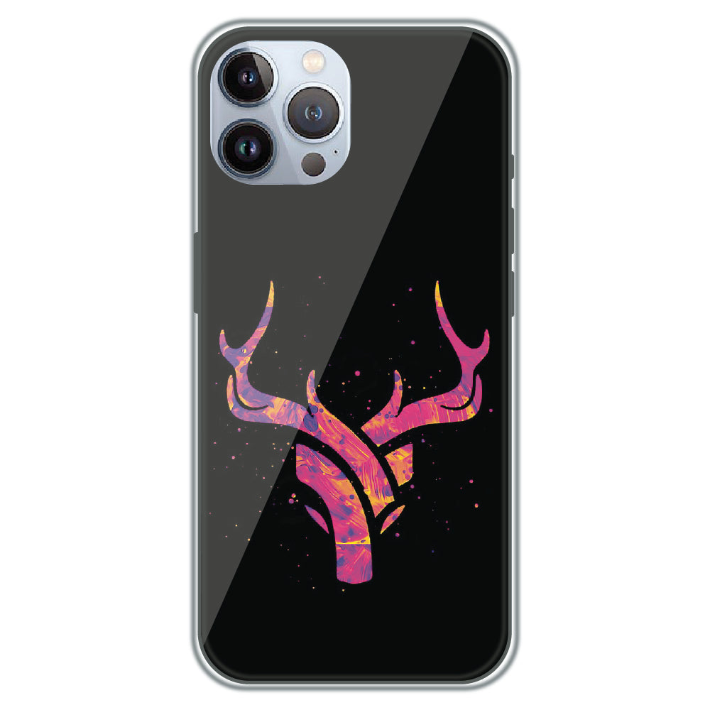 Neon Deer Antlers - Printed Silicone Case for Apple iPhone 12 Pro