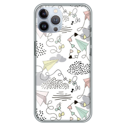 Paper Plane Doodles - Printed Silicone Case for Apple iPhone 12 Pro