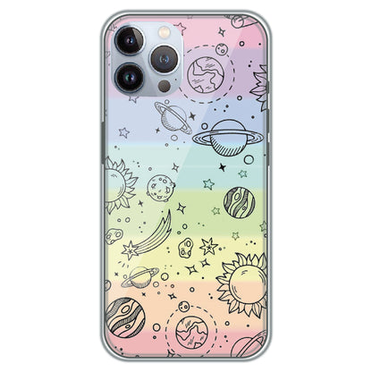 Pastel Galaxy Doodle - Printed Silicone Case for Apple iPhone 12 Pro